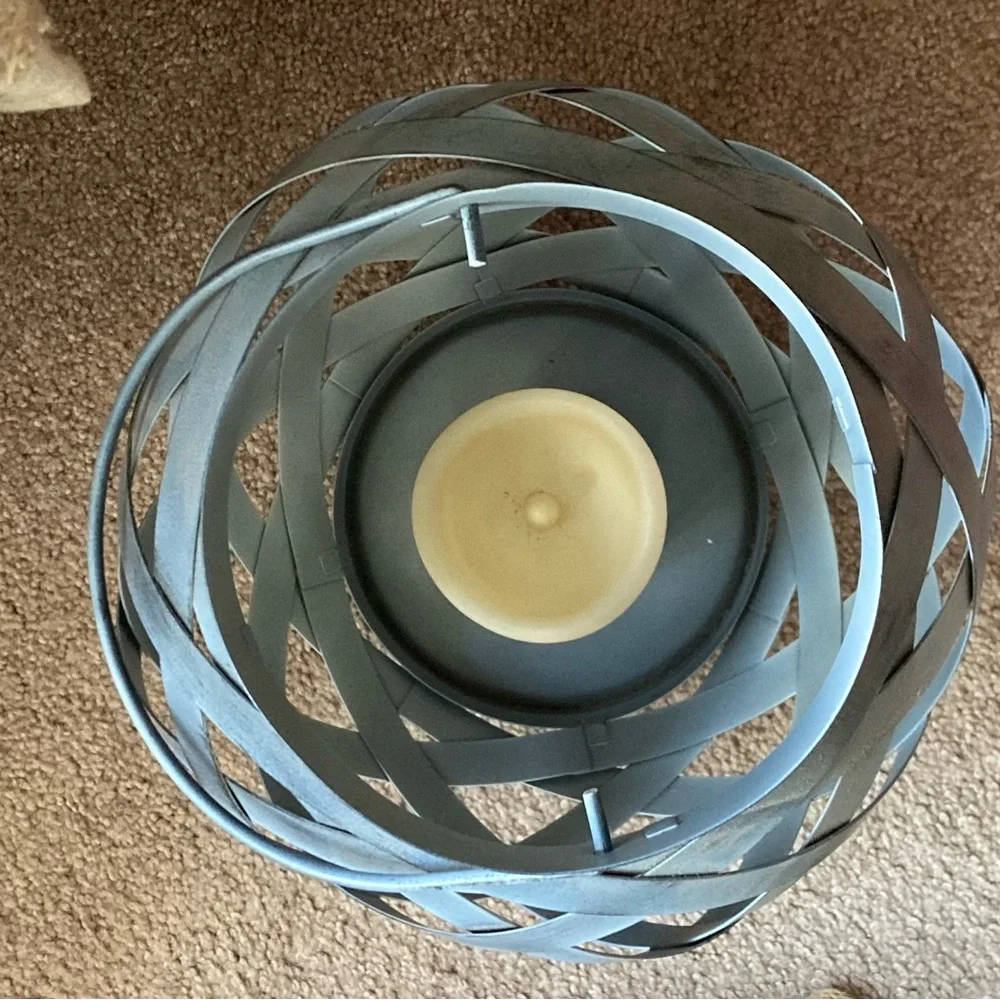 ♥️💙Gray Metal Lantern Candle Holder